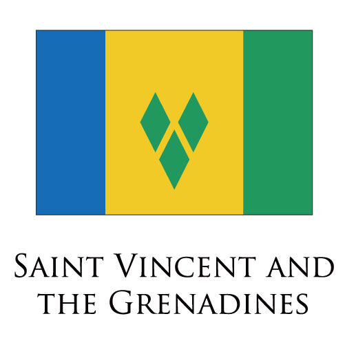 Saint Vincent and The Grenadines flag logo cricut iron on